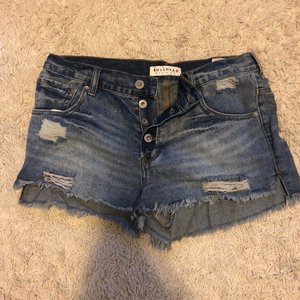 Ripped jean shorts